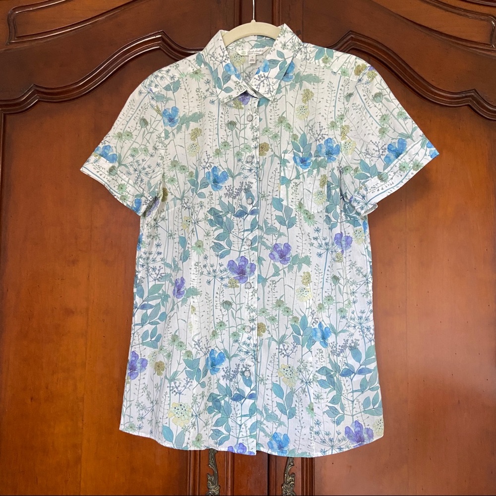 Brooks Brothers Liberty Art Fabrics Floral Short Sleeve Button Down Botanical